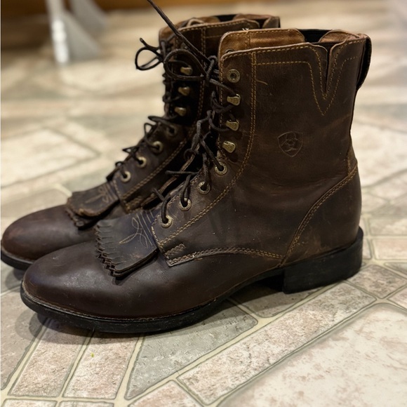 Women’s Ariat Heritage Lacer Brown Leather Boots - Picture 3 of 5